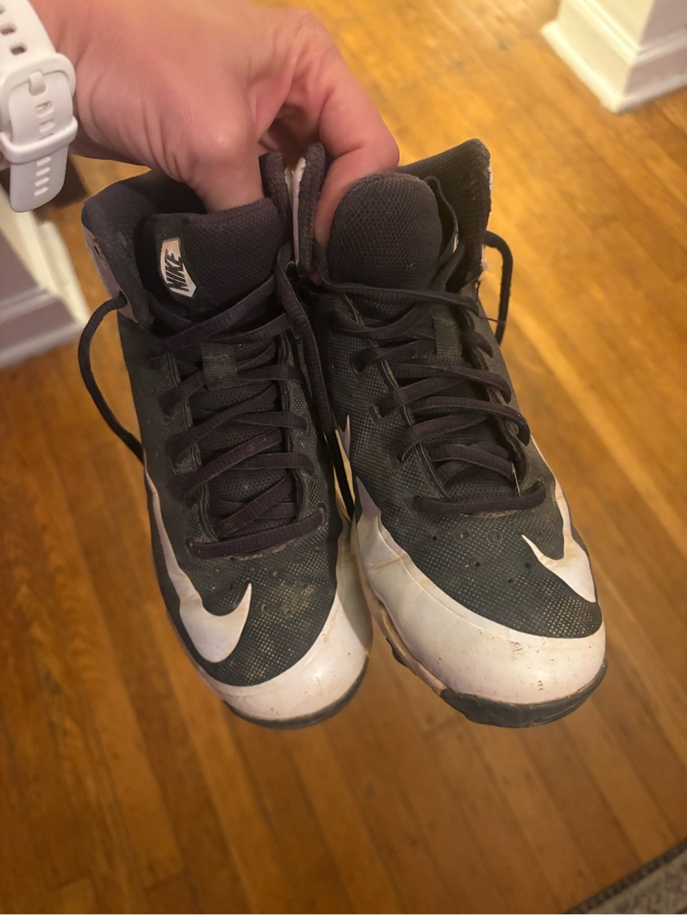 Nike Kids Black and White High-Top Sneakers